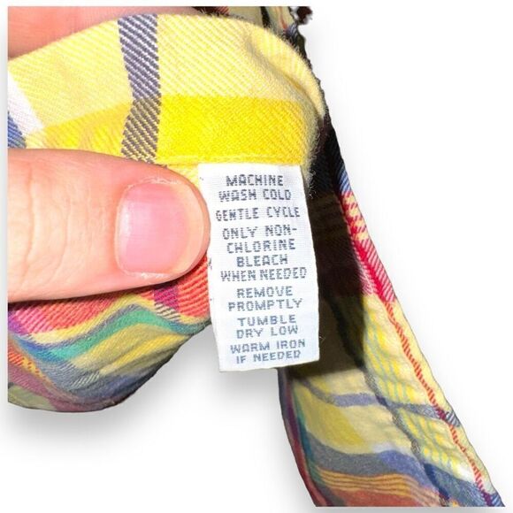 Yellow Polo Ralph Lauren Flannel Button Down Shirt Size XL - Picture 6 of 7